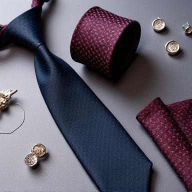 Silk ties and pocket squares, neatly folded and displayed